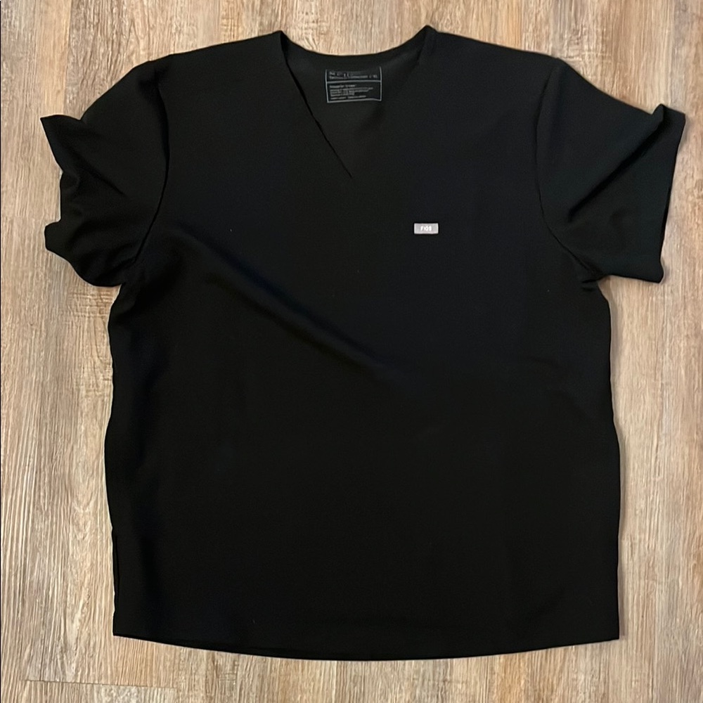Figs Women Black XL Scrub Top